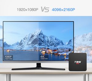 Android 10 TV Box T95 Super Smart Allwinner H3 GPU G31 2GB 16GB 2.4G WiFi HD OTT Lettore multimediale