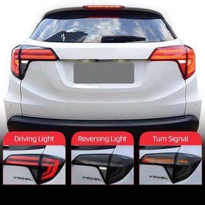 2st Car Styling Dynamisk Turn Signal Tail Lights för Honda HRV HR-V 2014 - 2019 Bakljus LED-bakljus baklykta