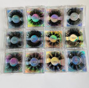 Wiederverwendbare handgemachte Nerz-Fake-Wimpern, dick, lang, 25 mm, falsche Wimpern, superweiche, lebendige Wimpernverlängerungen, 12 Modelle, DHL-frei