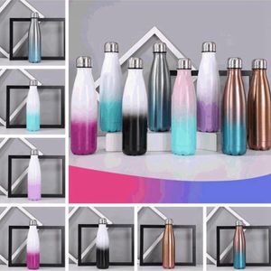 Cola Shaped Tumblers 500ml Water Bottle Stainless Steel Cola Cup Double Walled Insulated Thermos Outdoor Sport Bottle DDA346