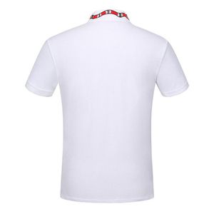 2021 Yeni İtalya Marka Tasarımcısı Polo Gömlek Lüks T Shirt Yılan Arı Çiçek Nakış Erkek Polos Yüksek Sokak Moda Şerit Baskı Polo T-shirt