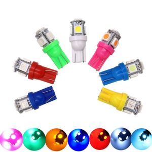 10 Pieces Car LED T10 W5W 5050 5SMD Wedge Light DC 12V License Plate Bulbs Reading Dome Lamp
