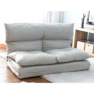 US STOCK Modern Designed 2020 Folding Chaise Lounge Floor Sofa Bed Couch with Two Pillow(Gray) US Stock Fast Shipping PP036318AAA