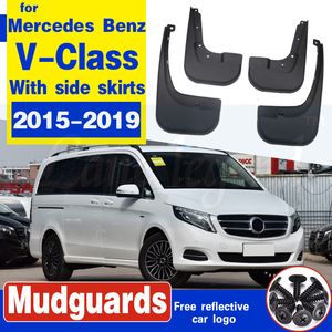 Mudflap for Mercedes Benz V - Class 2015~2019 W447 With side skirts Fender Mud Guard Splash Flap Mudguards Accessories