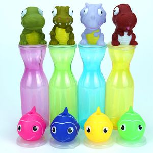 Kids Straw Cup Children Creative Cartoon Straw Coffee Mugs With Led Fruit Animal Chtistmas shape plastic Juice Cups Tumblers GGA3665-1