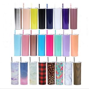 Tumbler vattenflaska muggar rostfritt stål termos koppar isolerade vakuum tumblers öl Kaffel lock Straws Drinkware 20oz Sea Shipping B7615