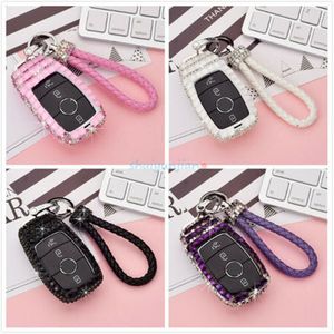 För Mercedes Benz Ny E Klass E200L 2018 Diamond Car Key Case Bag Cover Keychain