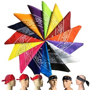 Bawełniana nerkowca Kwiat Hip-Hop Bandanas dla Kobiet Kieszonkowy Kwadratowy Head Scarf Scarf Nadgarstek Chusteczka Mężczyźni