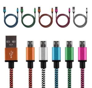 Cavi caricabatterie in tessuto 1m 2m 3m micro V8 tipo c cavo USB data per Samsung S4 S6 S7 Edge LG Xiaomi