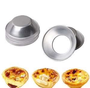 Egg Tart Mold Baking Moulds Homemade Pie Quiche Baking Pan Cookies Pudding Mould Aluminum Alloy Reusable DIY Mold Tools IIA556