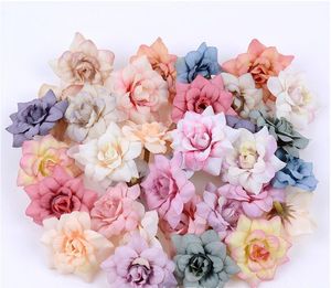 Rose com cabeça pequena imitação de flores decorativas DIY Handicraft caixa de presente decoração flor artificial flor de seda rosas atirando adereços