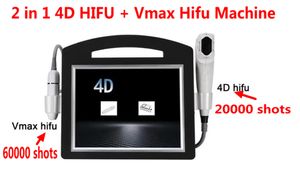 2in 1 4D HIFU Makinesi 12 Satır + Vmax Yüksek Yoğunluklu Odaklanmış Ultrason Yüz Kaldırma Cilt Sıkılaştırma Vücut Zayıflama