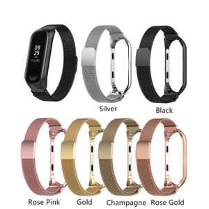 Металл из нержавеющей стали Замена браслет Wristbands Регулируемые ремни для запястья Xiaomi Mi диапазона 4 Ми Band 3