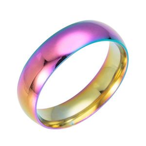Mode Kvinnor Ringar Färgrik Rostfritt Stål Finger Ring Kvinnor Ringar Smycken Storlek 6-13 Ring för gåva