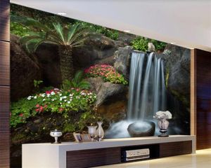 Personalizzato Romantico Paesaggio 3d Carta Da Parati Bellissimo Paesaggio Cascata Giardino Roccioso Sfondo Muro Foto 3d Carta Da Parati Murale