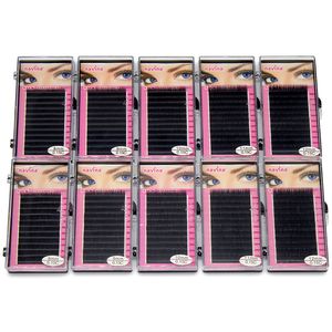 Navina 10Cases Profissional Individual Mink Eyelash Extensão Faux Silk Eyelashes Maquiagem Artificial Falso Eye Cílios Cilia