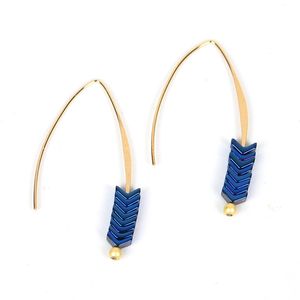 Isang Hot Selling Hematite Silver Gold V Shape Hoop Earrings Womens Copper Metal Color Arrow Earring Jewelry