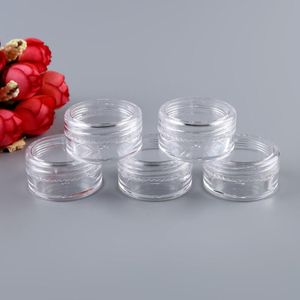 2g 3g 5g Contenitore cosmetico in plastica vuoto Vaso per crema in plastica trasparente Vaso per campioni di trucco Bottiglia per imballaggio cosmetico LX2759