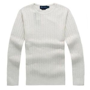 Ny helt helt högkvalitativ mile Wile Polo Brand Men's Twist tröja Knit Bomulltröja Jumper Pullover Tröja Small Horse Game Size S-2XL