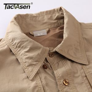 Tacvasen 남성용 전술 여름 가벼운 퀵 건조 육군 군사 긴 소매 야외 작업화물 셔츠 200925