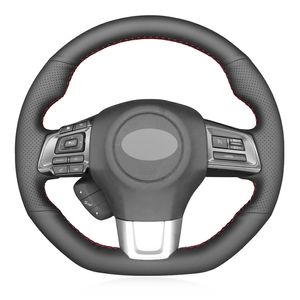 Черный PU искусственной кожи DIY ручной сшитые рулевого управления автомобиля колеса Обложка для Subaru WRX (STI) 2015-2019 Levorg 2015-2019