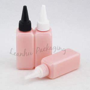 50ml x 50 pc de plástico rosa garrafa de boca apontada, recipientes cosméticos vazios, beleza cuidados com a pele mini recipientes de maquiagem