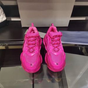 Triple S Designer Shoes Pink Triple S Clear Sole Shoe Masculino Feminino Tênis Luxo Novo Estilo Caminhada Sapatos Tênis Luxo