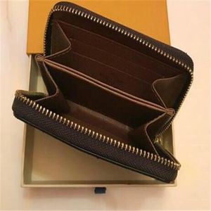 Luxury Designer Zippy short Wallet Women's Zipper Brown Wallet Mono gram Canvers Leather Check Plaid Wallet 60067