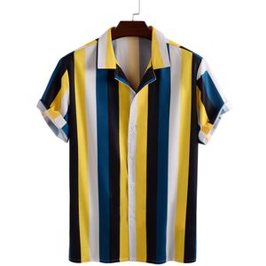 Casual IG Fshion Mens Verão manga curta camisas para férias de praia Estilo straped Tee 7 estilos Tamanho M-3XL