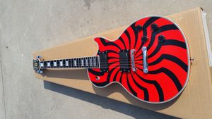 Zake Red Electric Guitar Ebonyウッドフォンフォームボード送料無料新着中国カスタムショップ