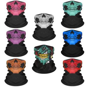 Mens Halloween Skull Face Mask Fashion Trend Breathable Sports Bandana Scary Face Designer Hiking Running Neck Gaiter Cover Headband Mask