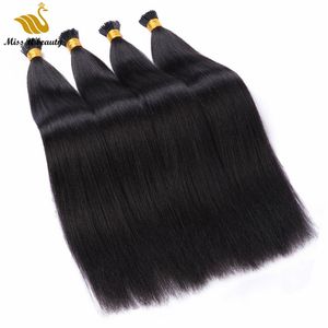 Estensioni dei capelli con punta a punta pre-legate diritte seriche di colore nero naturale 12-30 pollici 300 g