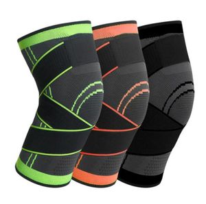 Fitness Running Cykling Bandage Kneed armbåge kuddar Sport Knä Leg Support Sleeve Justerbara stickad kuddar Skyddsutrustning Knä säkerhetsutrustning