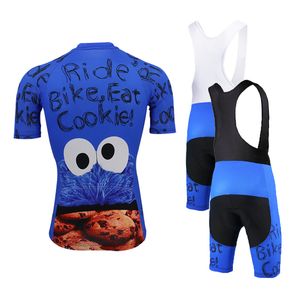 Classic Cookies Bike Wear Men Cykling Jersey Set Blue Go Pro Team Cykling Kläder Gel Andningsskydd MTB Maillot Ciclismo Triathlon