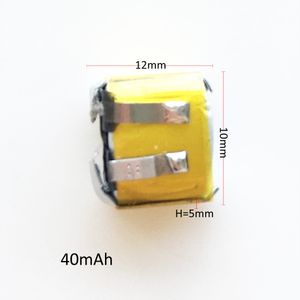 Model: 501012 3.7V 40mAh small size Lipo Rechargeable battery Lithium Polymer batteries cells For Mp3 bluetooth headset headphone