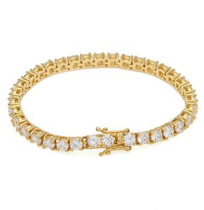 3MM 4MM 5MM 7 8 9 Silver Gold Rosegold 5A Cubic Zirconia Iced Braclets Bling Chain Hiphop Tennis Anklet Bracelet252I244o