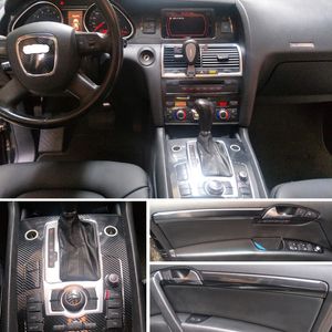 لـ Audi Q7 2005-2019 مقبض باب لوحة التحكم المركزي الداخلي 3D 5D ملصقات ألياف الكربون شارات التصميم للسيارة Accessorie242J