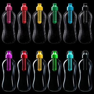 96pcs 550ml Plastic Bottle Activated Carbon Hydration Filter Flask Self Filtering purity Water Bottle transparent Clear
