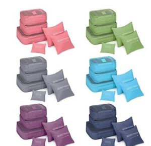 Wholesale travelling bra bag for sale - Group buy Travelling Bag Set Men Women Nylon Luggage Packing Cube Bag Fashion Double Zipper Waterproof Underware Bra Storage