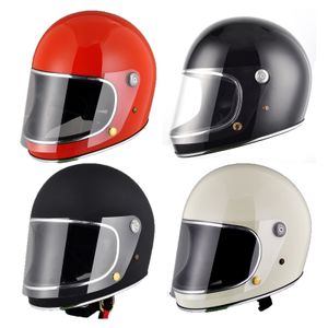 Motosiklet Kask Tam Yüz Vintage Kir Bisiklet Cafe Racer Casco Mocular Serin Özel Motocross Bisiklet Capacete Chopper Cruiser