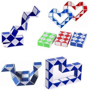 Mini Magic Snake 4 ColorsCreative Changeable För Child Square Magic Cube Pusselspel Twisty Stress Reliever Snake Toys Collection