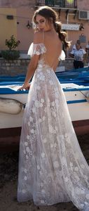 vestidos de noiva New Boho Lace Wedding Dress A-Line V-neck Straps Bride Dress Wedding Gown Party 2020 PFW11294K