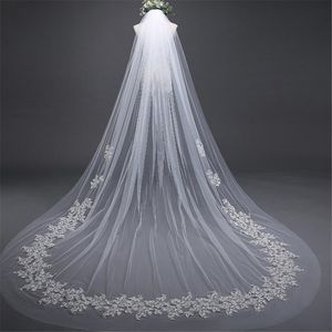 2020 New Wedding Veils Cathedral Length Bridal Veils Appliques Lace Edge Appliqued 3m Long Wedding Veil Customized