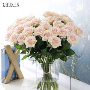 25pcs/lot New Artificial Flowers Rose Peony Flower Home Decoration Wedding Bridal Bouquet Flower High Quality 9 Colors