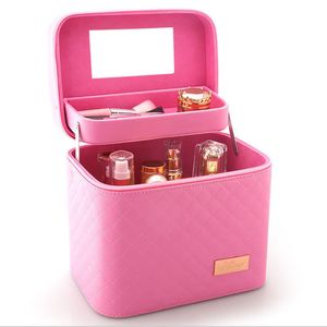 saco de Novo- portátil coreano multi-funcional de armazenamento cosméticos área de trabalho caixa heart menina portátil Caso Cosmetic