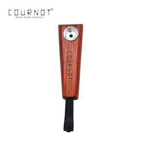 COURNOT Natural Classic Handmade Rose Wood Pipe 103MM With Metal Bowl Plastic Mouth Tips Wooden Tobacco Pipe Pocket Size