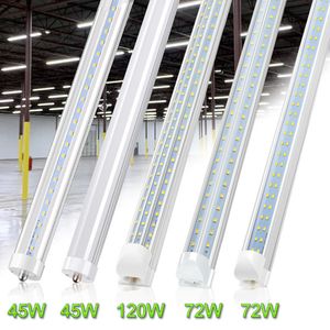 8 ft LED-rör Enkelstift FA8 LED-lampa 45W 72W 120W 8Feet 8FT LED-rörlampa Byt fluorescerande rörljus