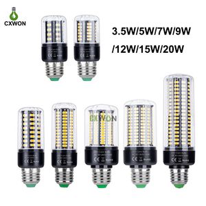 LED milho bulbo E14 E27 Bulb Lâmpada Luz 85-265V 3.5W 5W 7W 9W 12W 15W 20W LED milho luz No Ficker Luzes