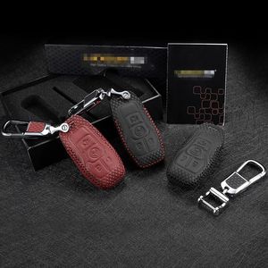 Car Key Bag 2014-2020 For Fords F150 Mustang Lincoln MKC MKZ MKX Top Layer Leather Auto key case car accessories