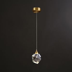 Light luxury post-modern all-copper pendant lights simple dining room living room pendant lamp cafe aisle lighting crystal chandelier